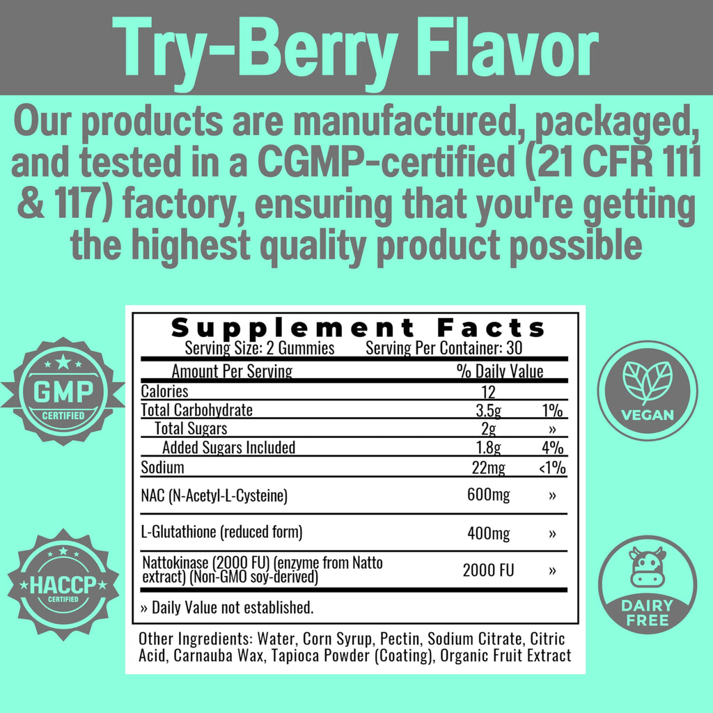 SHIZAM NAC 600mg Gummies with Glutathione & Nattokinase