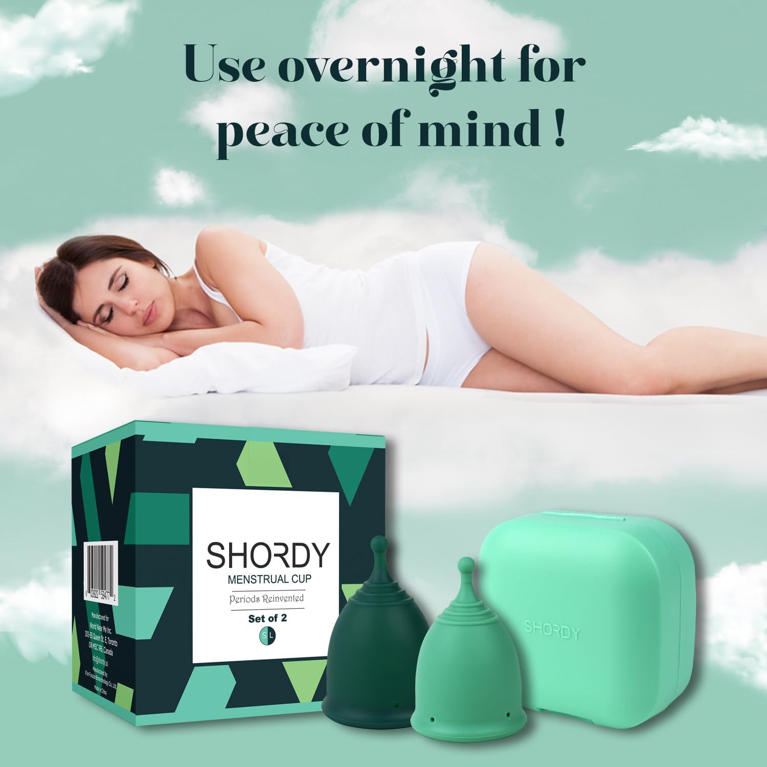 SHORDY Reusable Menstrual Cups (Small & Large) – 100% Silicone