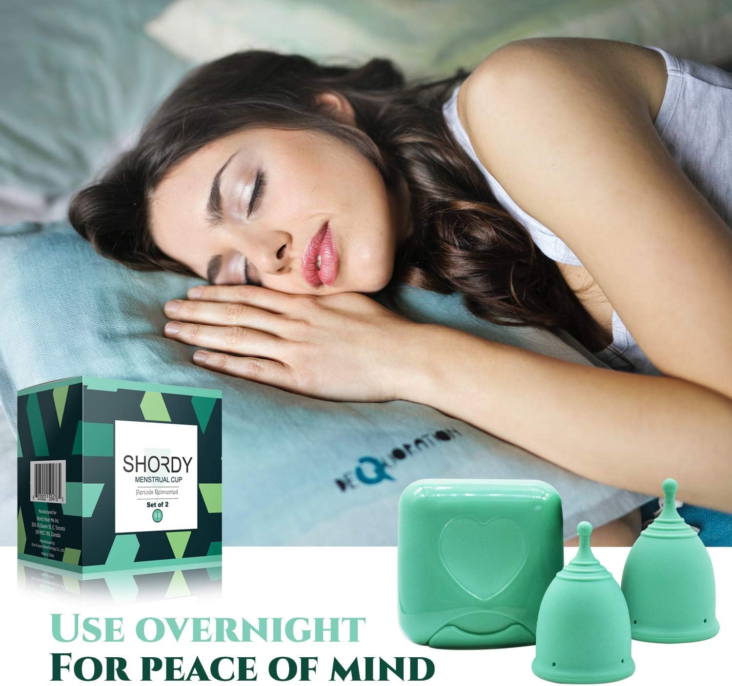 SHORDY Reusable Menstrual Cup (Small) – 2-Pack, 100% Silicone, Eco-Friendly