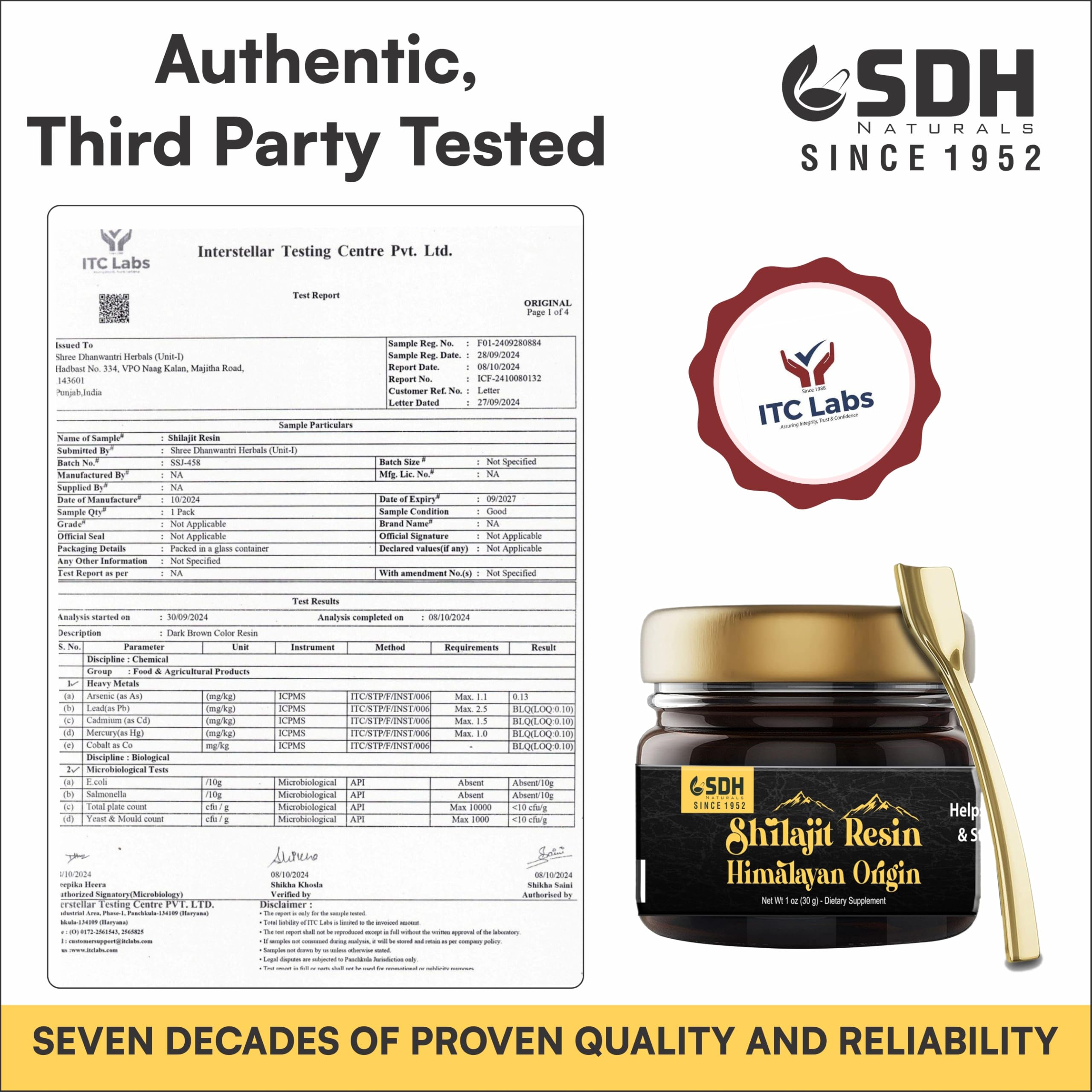 SHREE DHANWANTRI HERBALS Himalayan Shilajit Resin – 30g (2-Month) for Energy & Focus