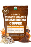 10-in-1 USDA Organic Mushroom Coffee Instant | Brazilian Dark Roast | 60 Servings | ShroomDNA