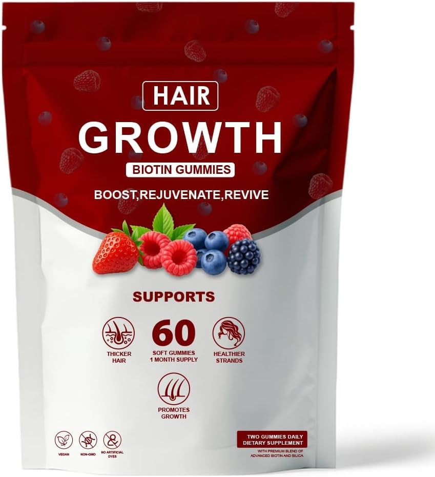 Shwfhi Lumin Hair Growth Gummies for Black Women - Biotin, Saw Palmetto & Vitamin E | 60 Count | Berry Flavor