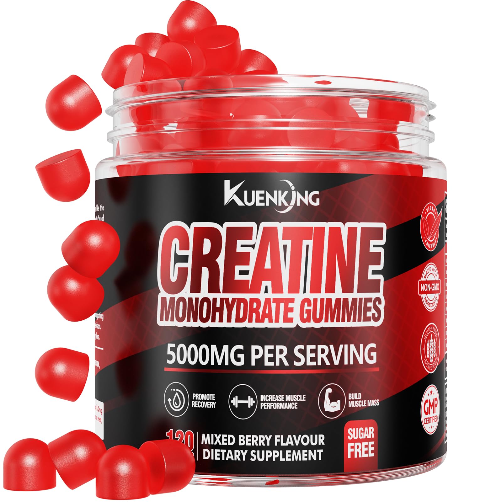 SIAUWE KUENKING Creatine Monohydrate Gummies – Energy & Muscle Support, 120 Gummies
