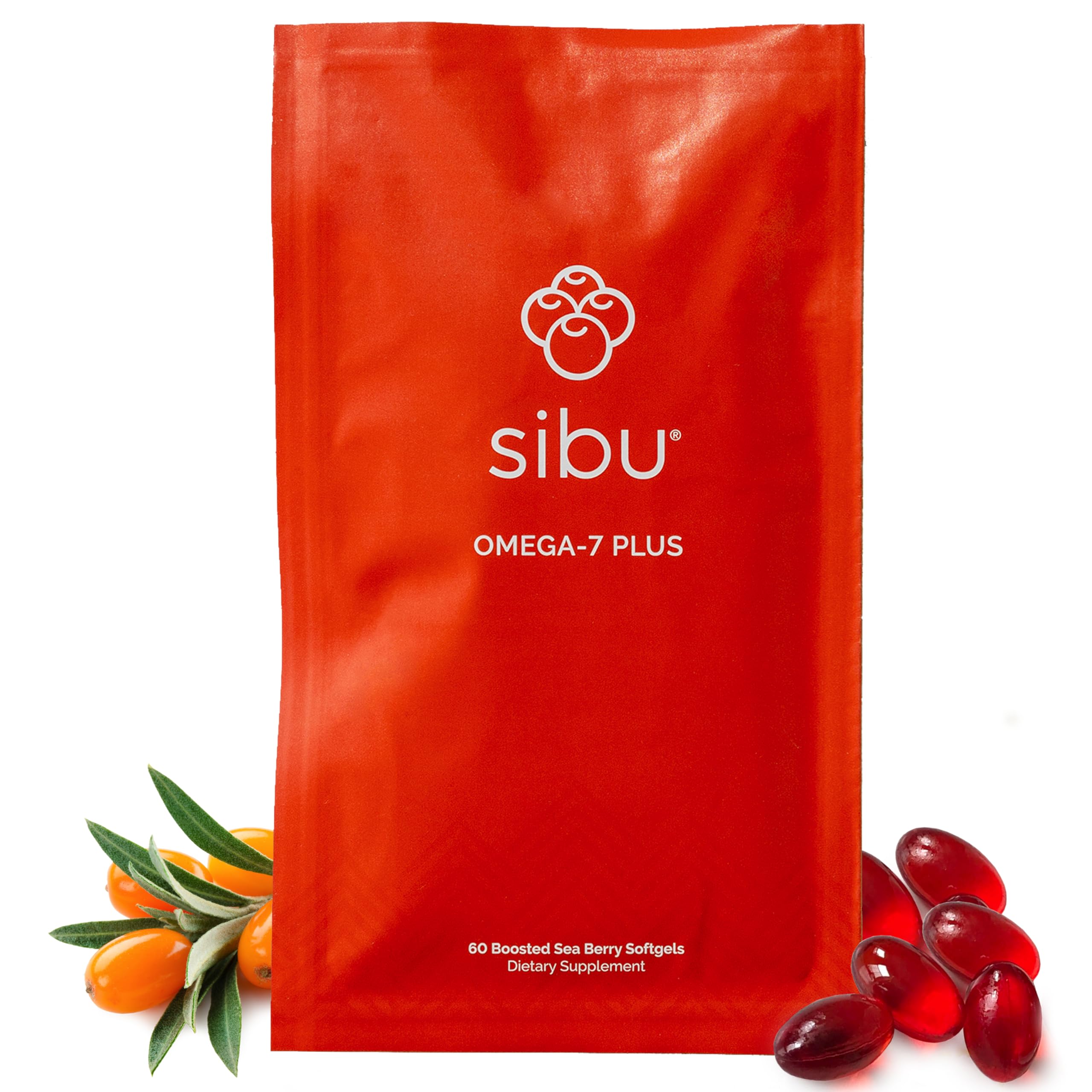 Sibu Sea Buckthorn Omega-7 Plus Softgels – 365mg Omega-7 + Vitamin D3 & Omega-3 DHA (30 Day Refill Sachet)