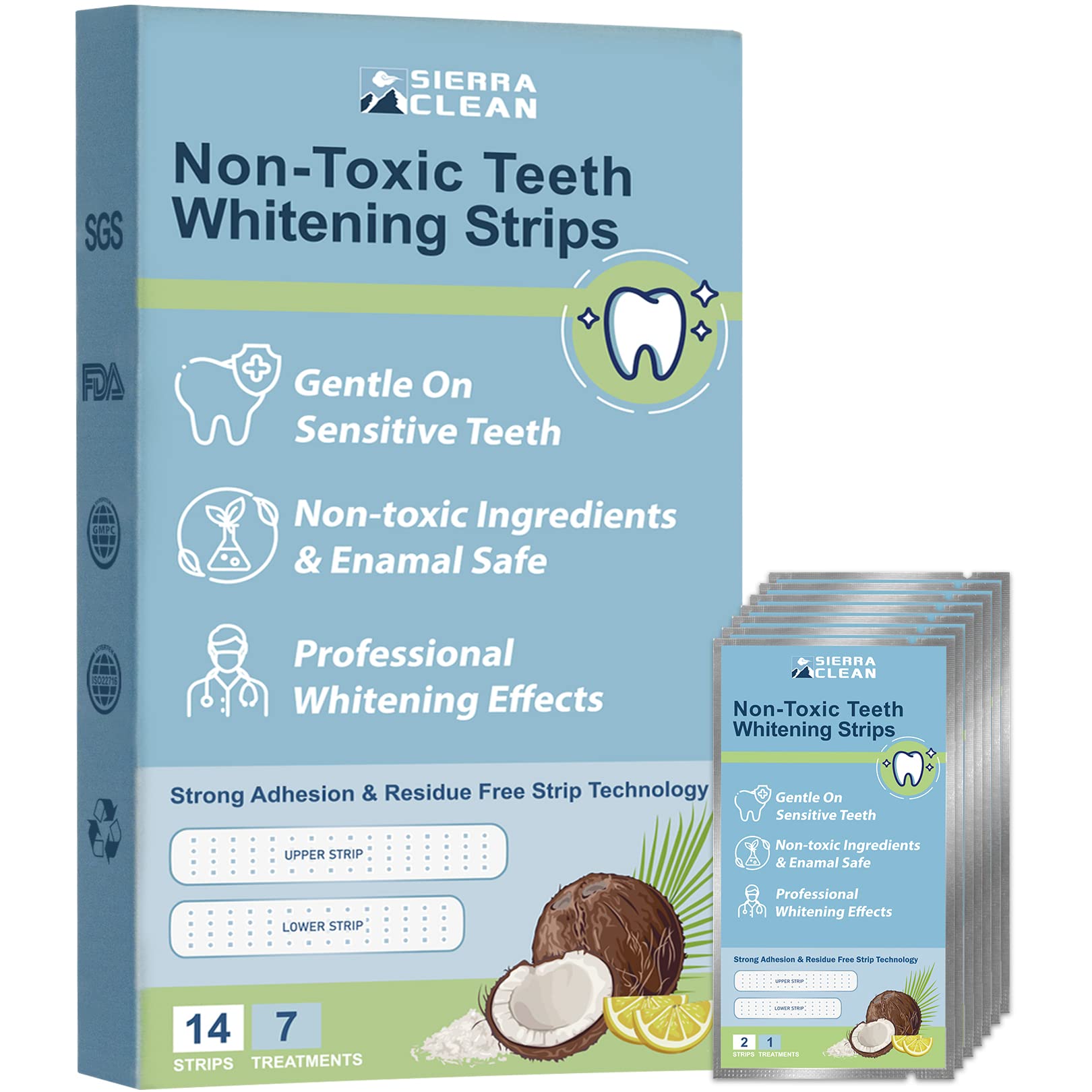 Sierra Clean Teeth Whitening Strips – Enamel Safe & Sensitivity Free