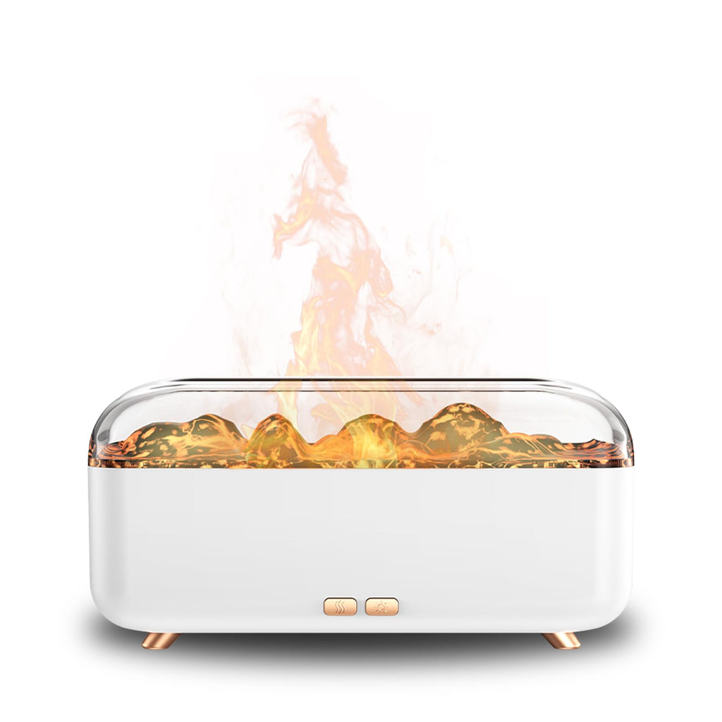 SIHUADON Essential Oil Diffuser – 300ml Flame Effect, Quiet Humidifier & 7-Color Night Light
