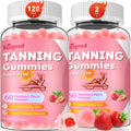 SijiGood 2 Pack Tanning Gummies – Sugar Free Self Tan, Strawberry, 120 Count