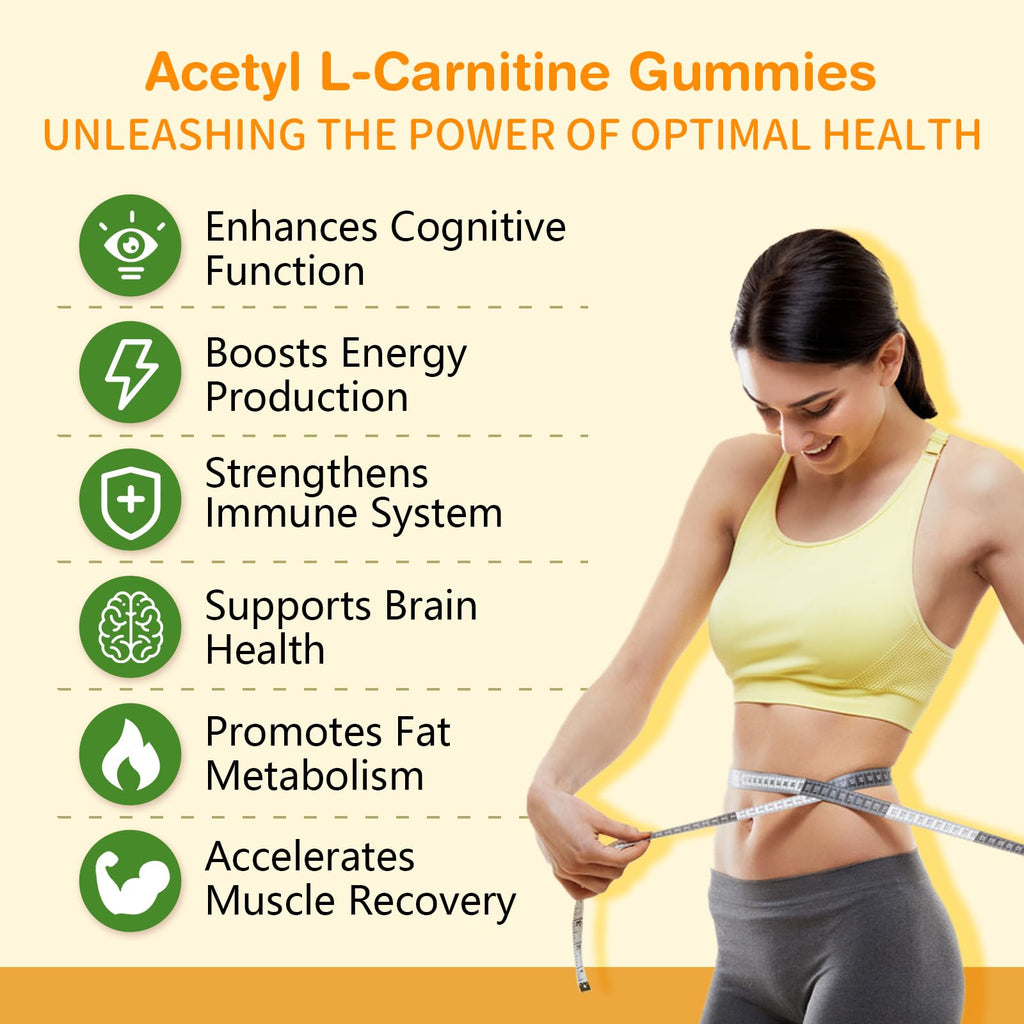 Sijigood 2 Pack Acetyl L-Carnitine Supplement – Natural Energy & Immunity (Orange, Vegan) 120 Count