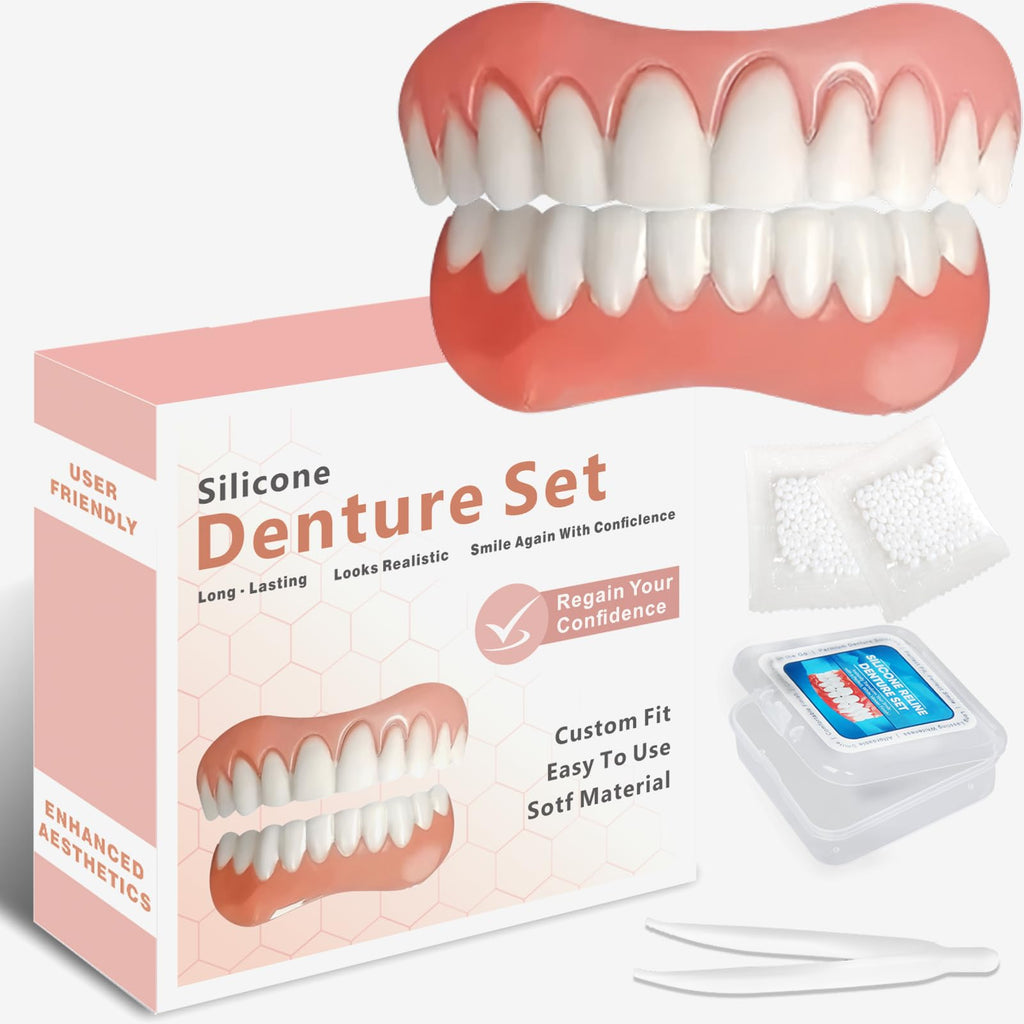 Silicone Dentures for Women and Men - Upper & Lower Veneers