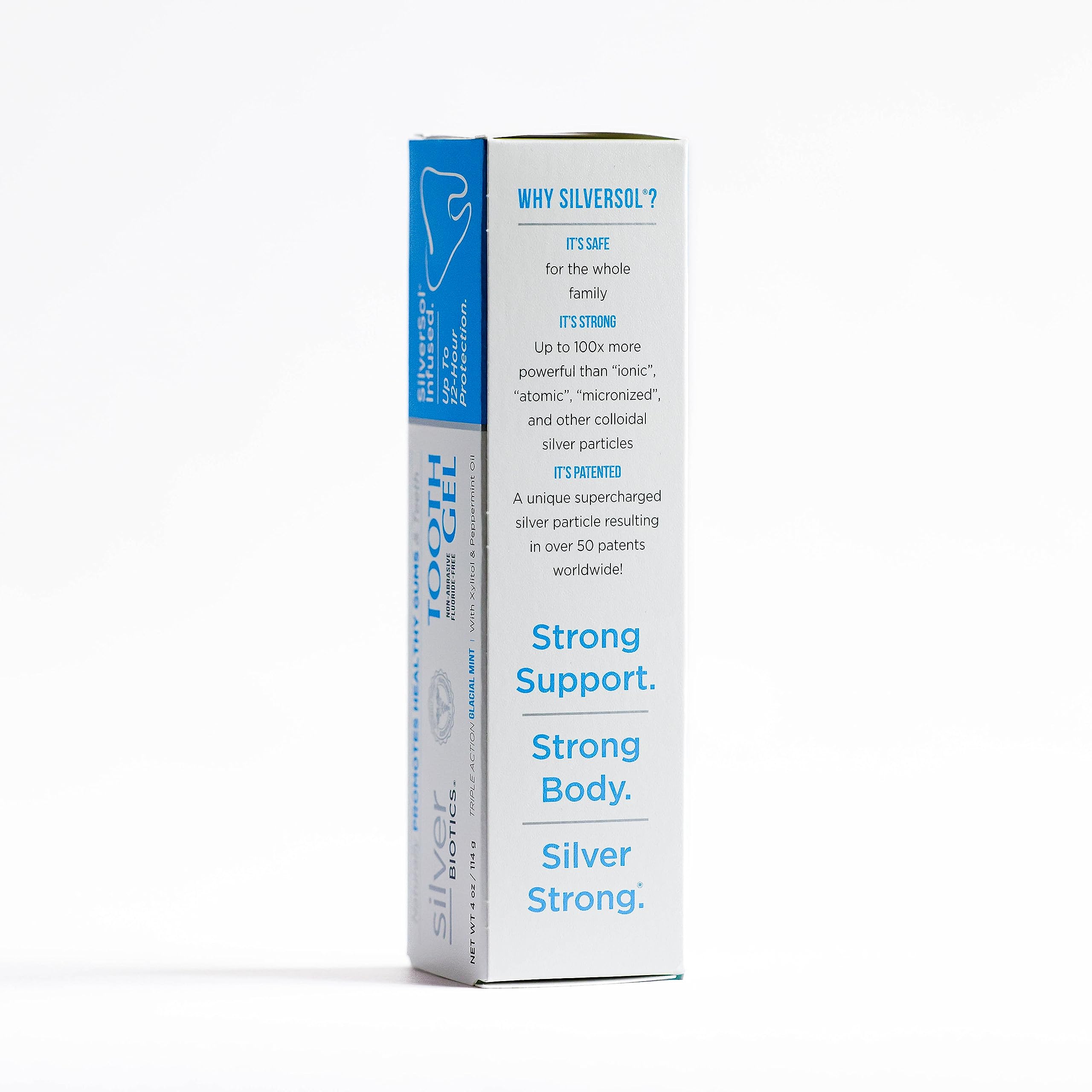 Silver Biotics Tooth Gel – SilverSol Ag4O4 22 ppm Nano-Silver Gel for Gum & Teeth Protection | Glacial Mint 4 oz