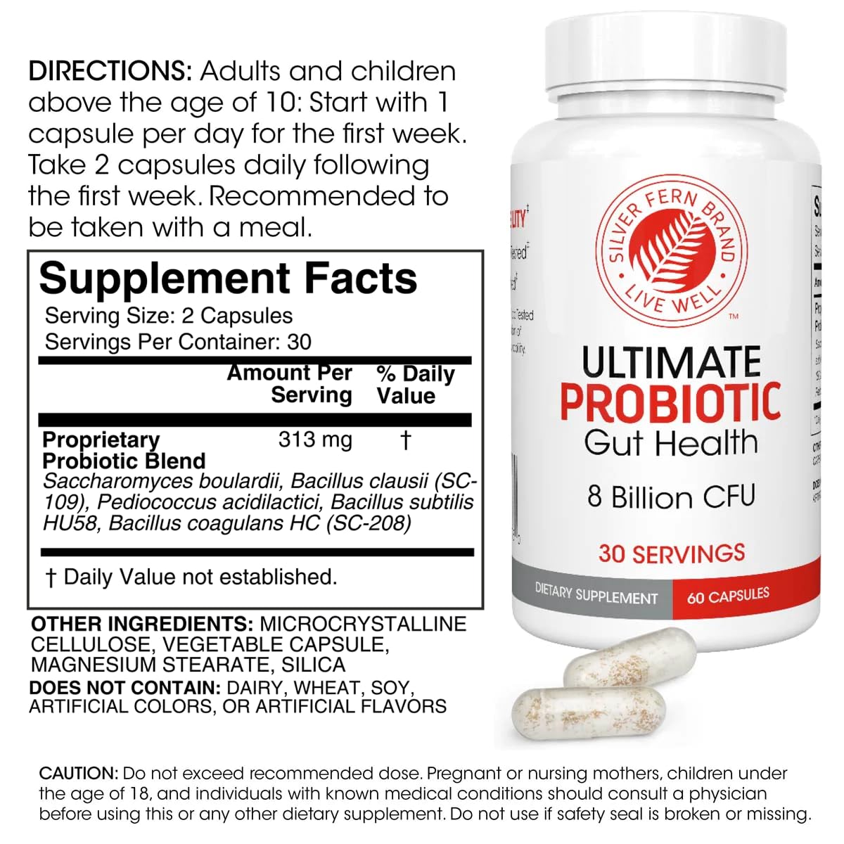 Silver Fern Ultimate Probiotic 2-Pack – 8B CFU, Spore-Forming, DNA-Verified, Shelf-Stable