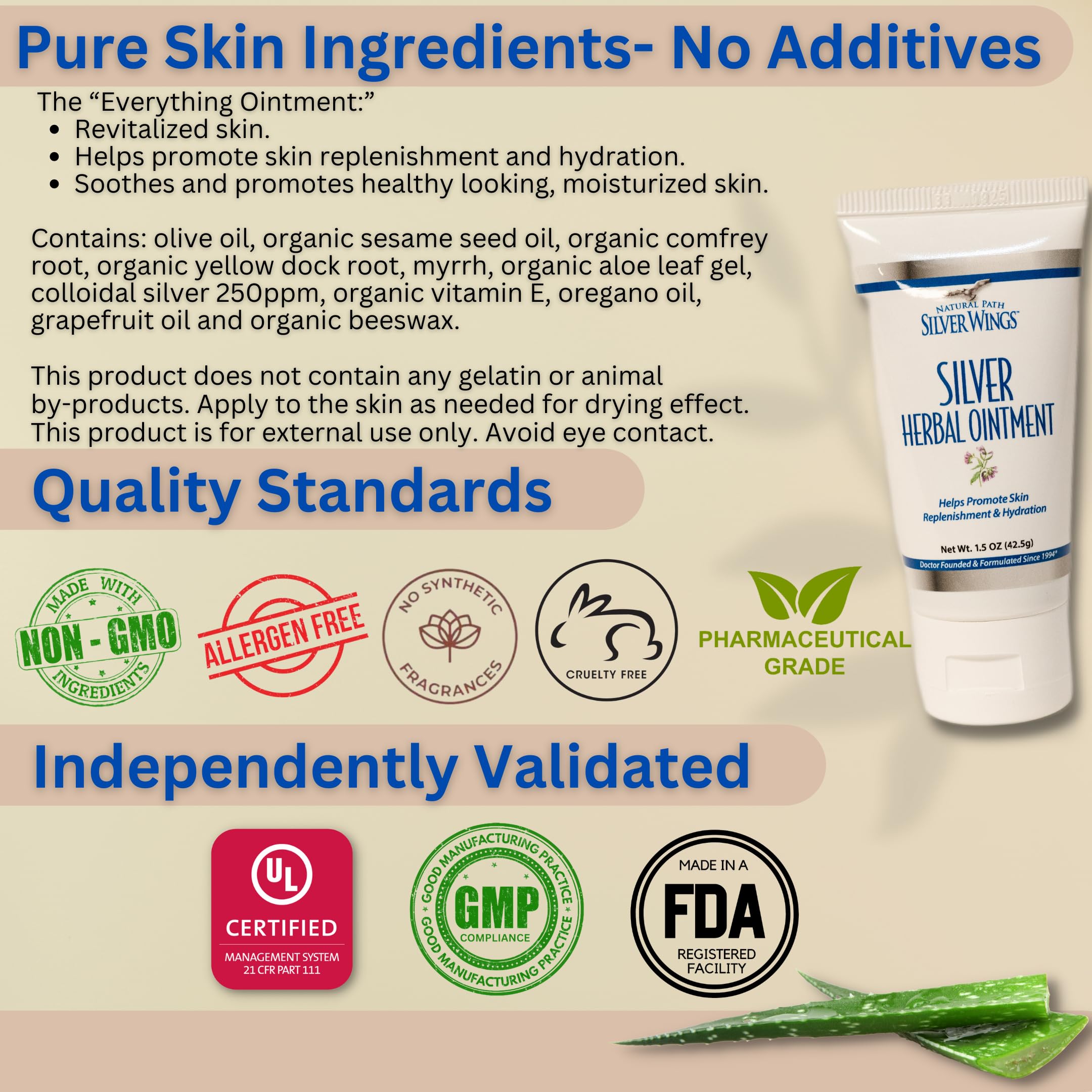 Natural Path Silver Wings: Colloidal Silver 500 ppm (1 oz) + Immune Support Plus Herbal Ointment 250 ppm (1.5 oz)