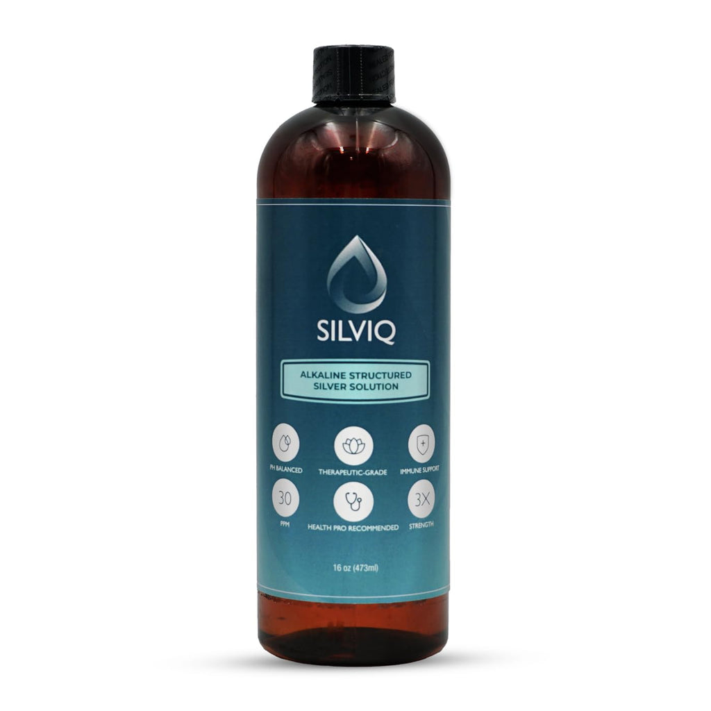 SILVIQ Structured Silver Water 30ppm – Immune Support, Alkaline Silver Liquid 16 oz (437 ml)