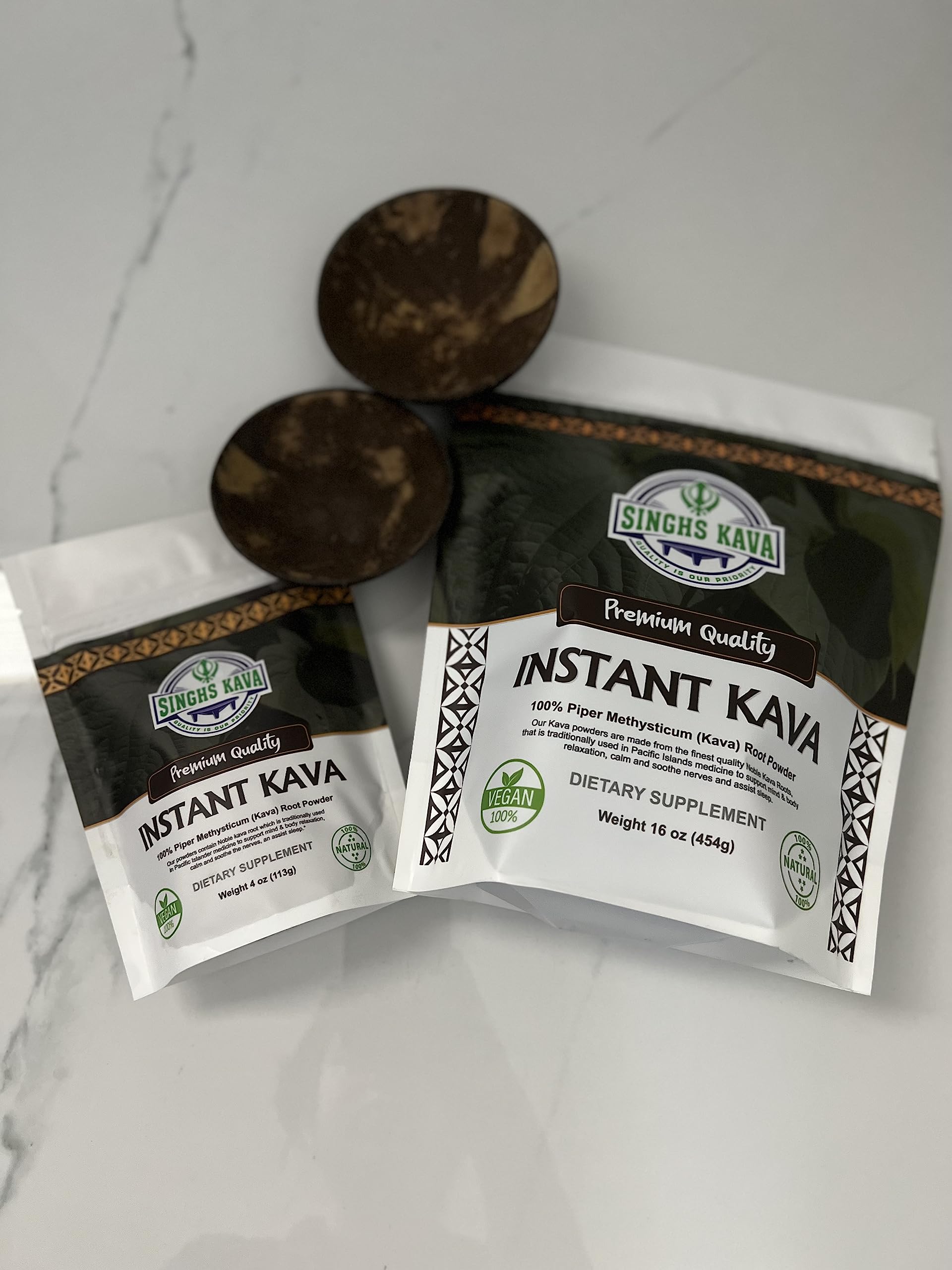 SINGHS Micronized Instant Kava Powder – Fijian Kava, 4oz (No Prep)