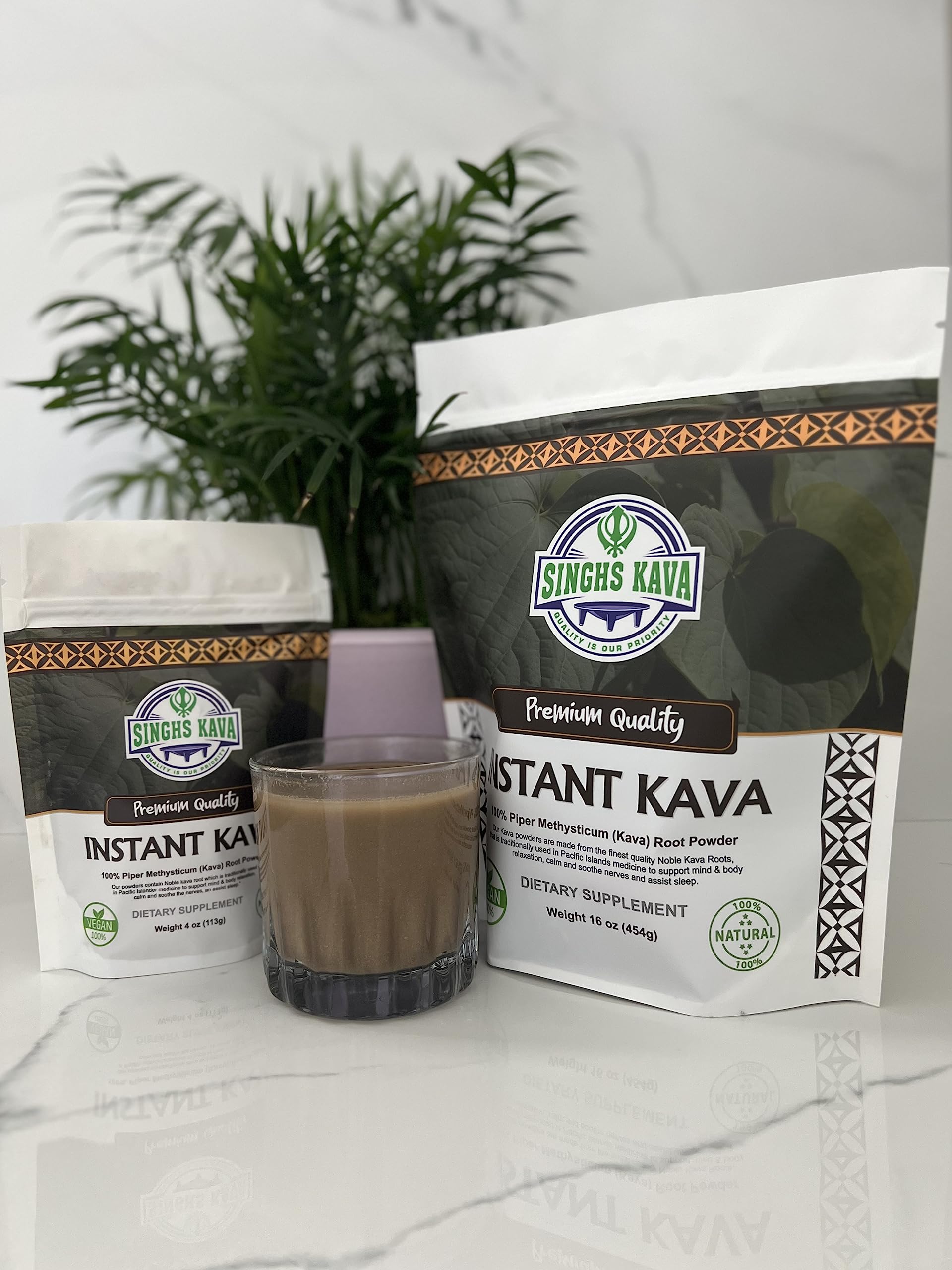 SINGHS Micronized Instant Kava Powder – Fijian Kava, 4oz (No Prep)