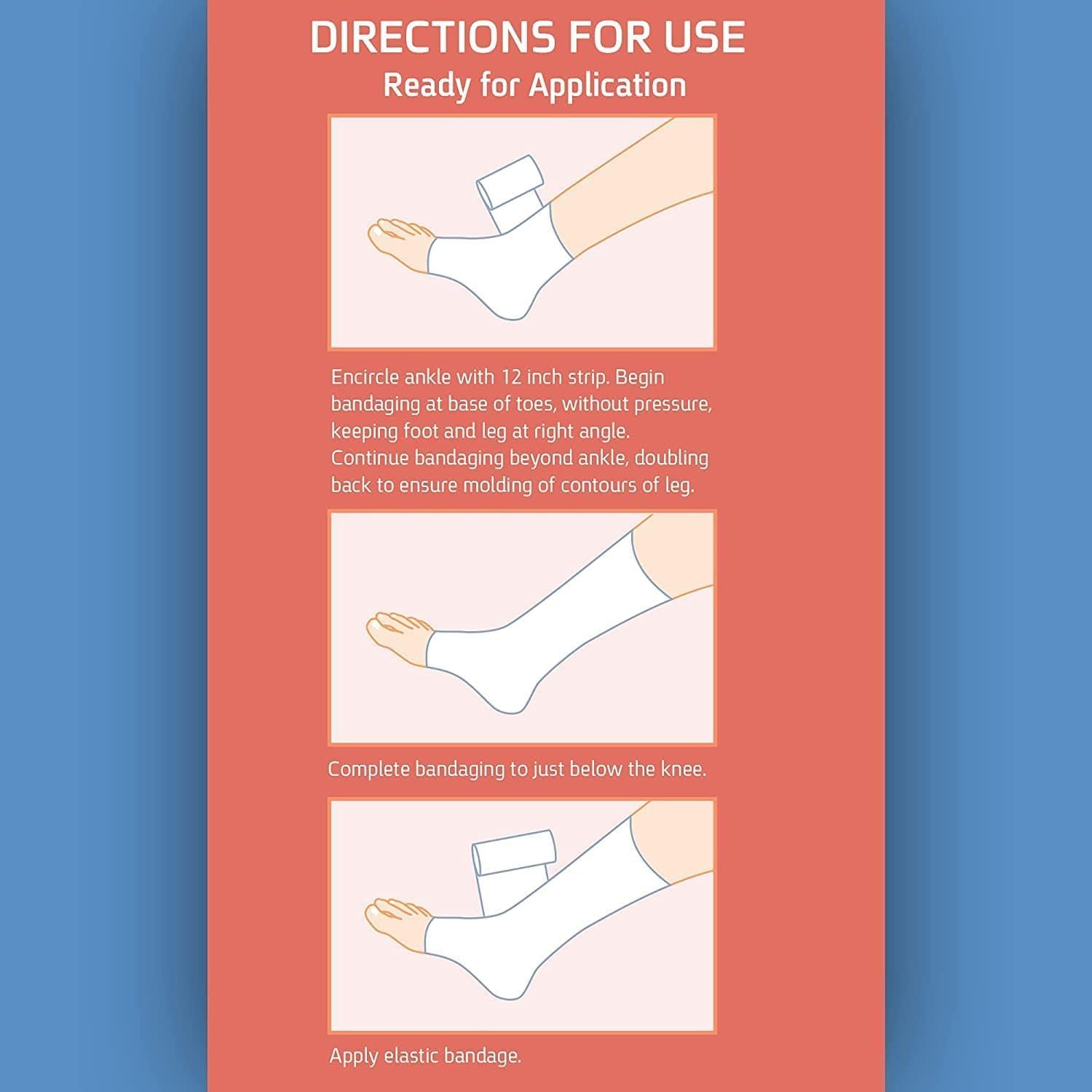 Sion Biotext Unna Boot Zinc Oxide Compression Bandage – 4in x 30ft, Moist Healing, Latex-Free