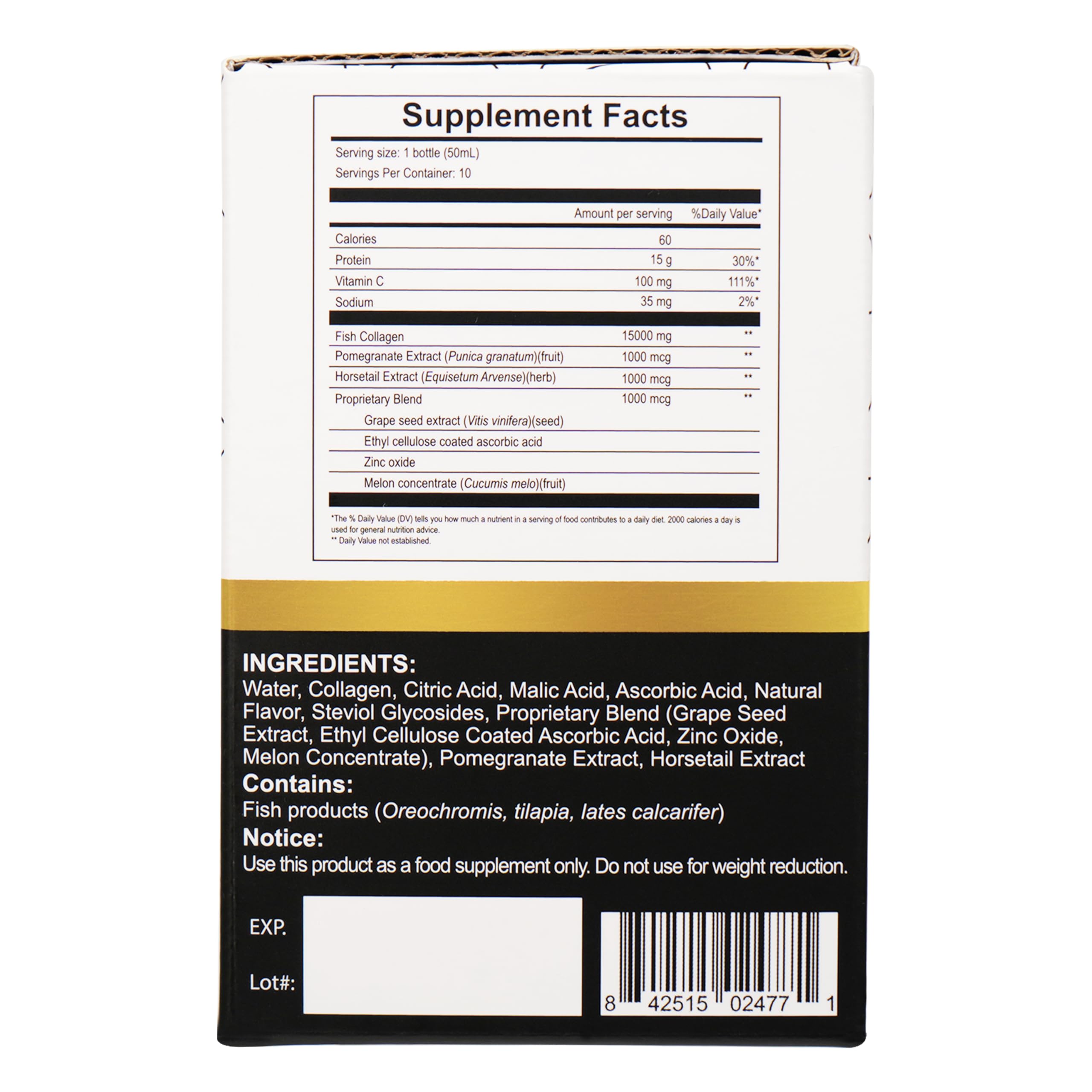 Sipnutri Diamond Liquid Collagen Drink – 15000 mg Marine Collagen + Vitamin C