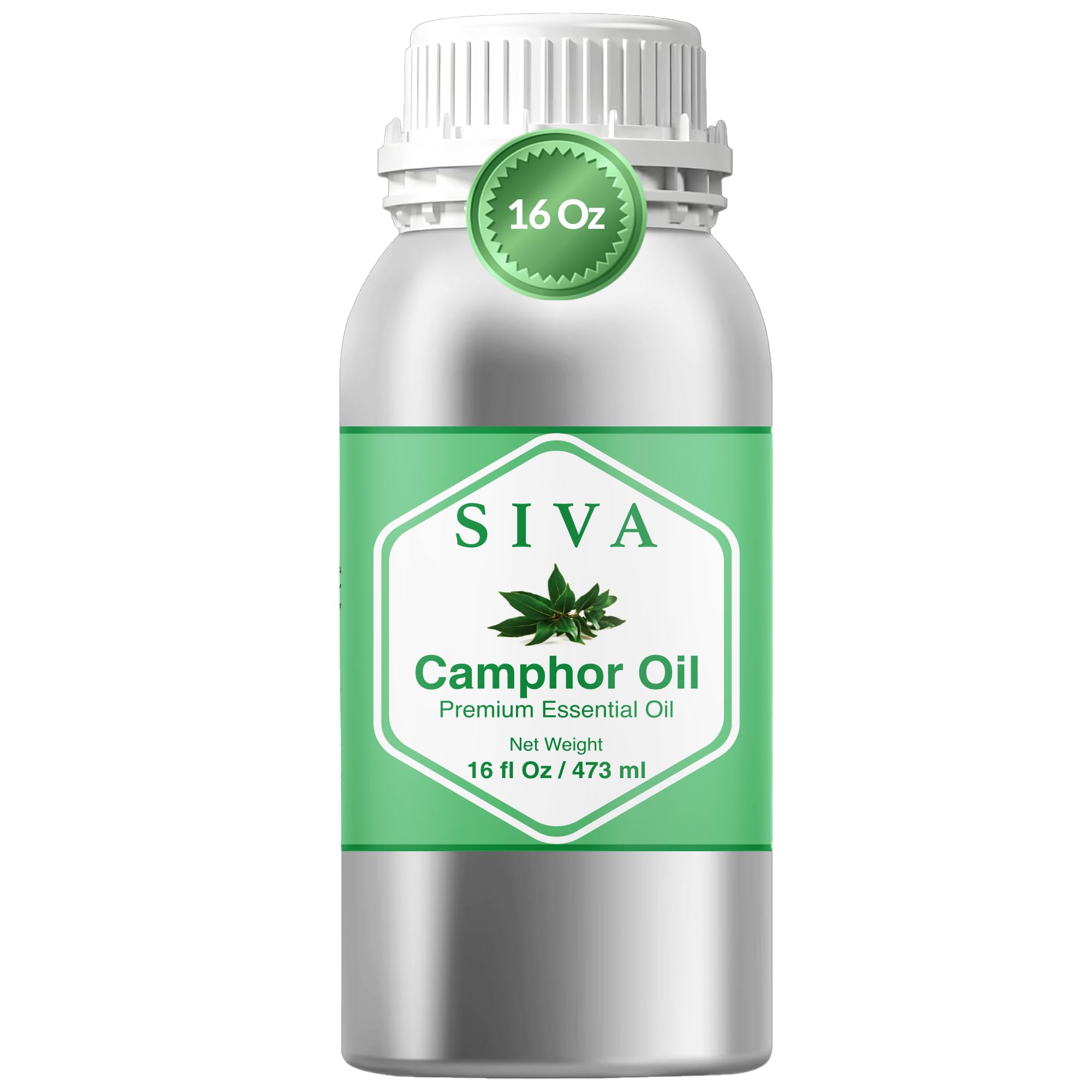 Siva Camphor Essential Oil - 16 oz | 100% Natural Camphor Oil for Diffuser, Skin, Hair & Aromatherapy