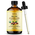 Siva Jojoba Organic Oil 4oz (118ml) – Cold-Pressed, 100% Natural Carrier Oil with Dropper