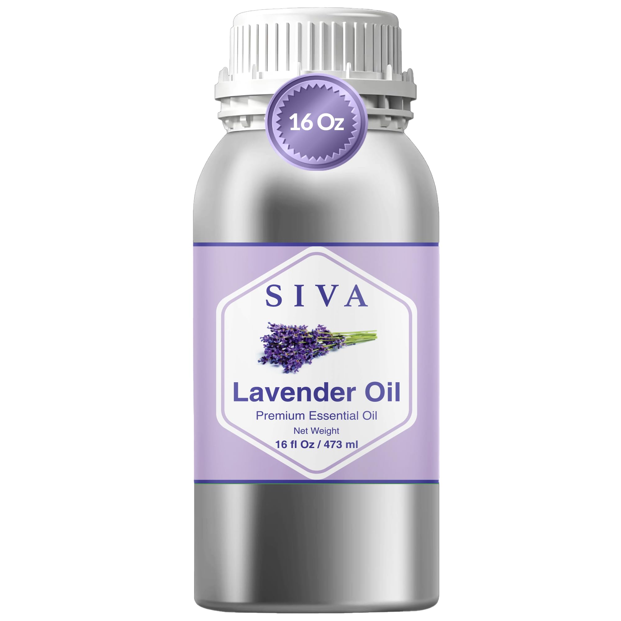 Siva Lavender Essential Oil 16 Oz – 100% Natural | Diffuser, Skin & Hair Care