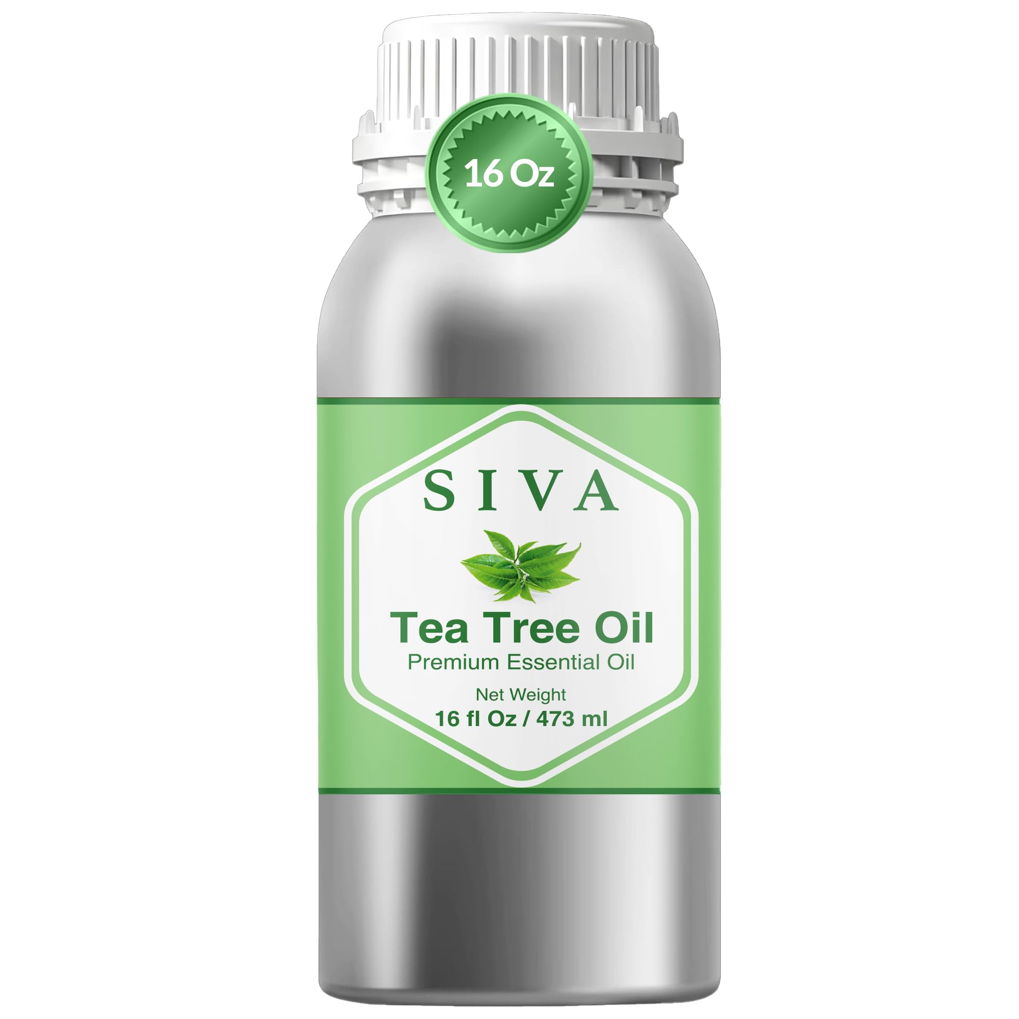 Siva Tea Tree Essential Oil 16 Oz – 100% Natural Tea Tree Oil for Diffuser, Skin, Hair & More