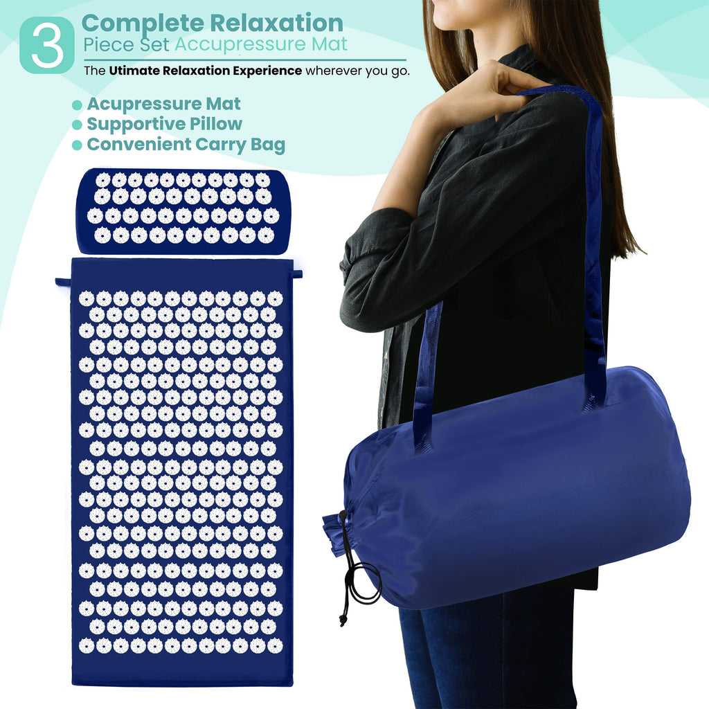 Sivan Acupressure Mat & Pillow Set – Grounding Mat for Stress, Back & Neck Pain