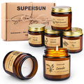 Six Pack Soy Wax Candles Gift Set – Aromatherapy Scented Jars for Home