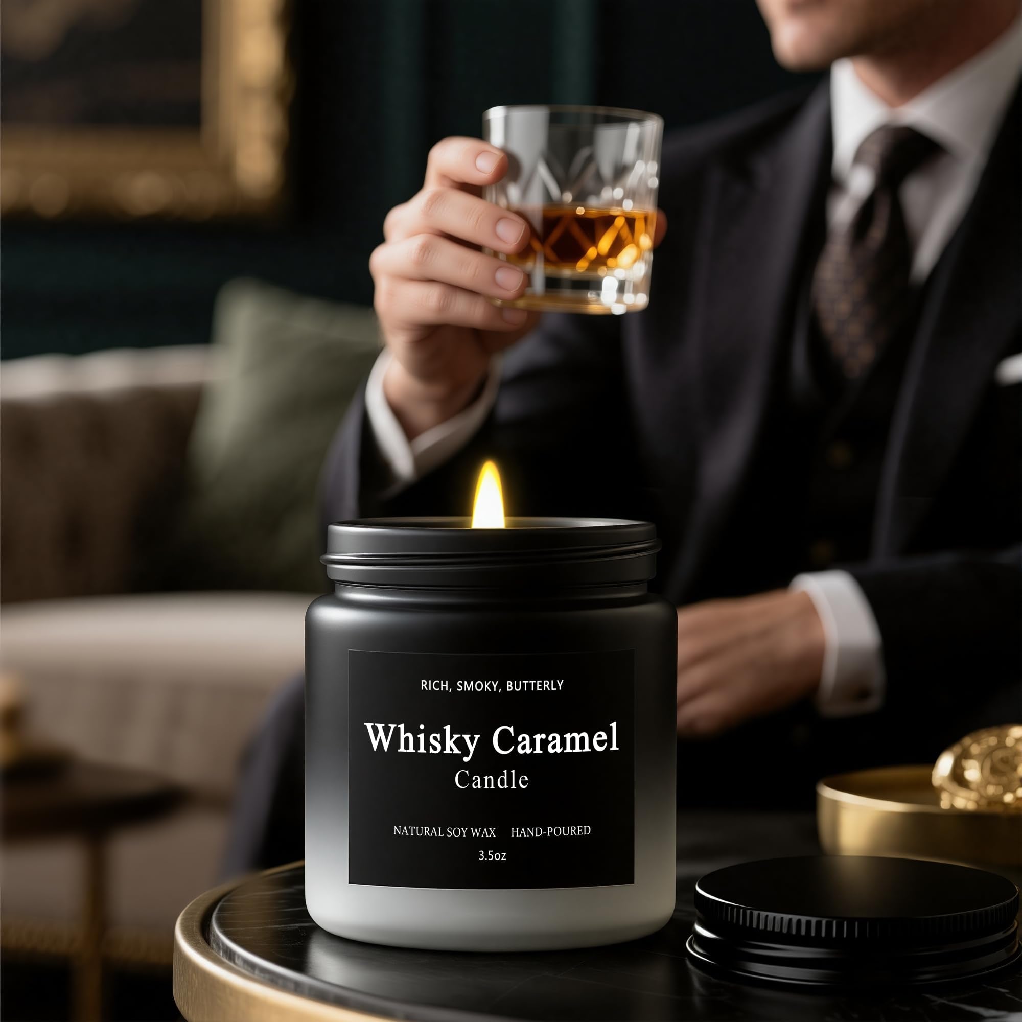 6 Pack Men Candles – Soy Wax, 200-Hour Long Lasting Gift Set