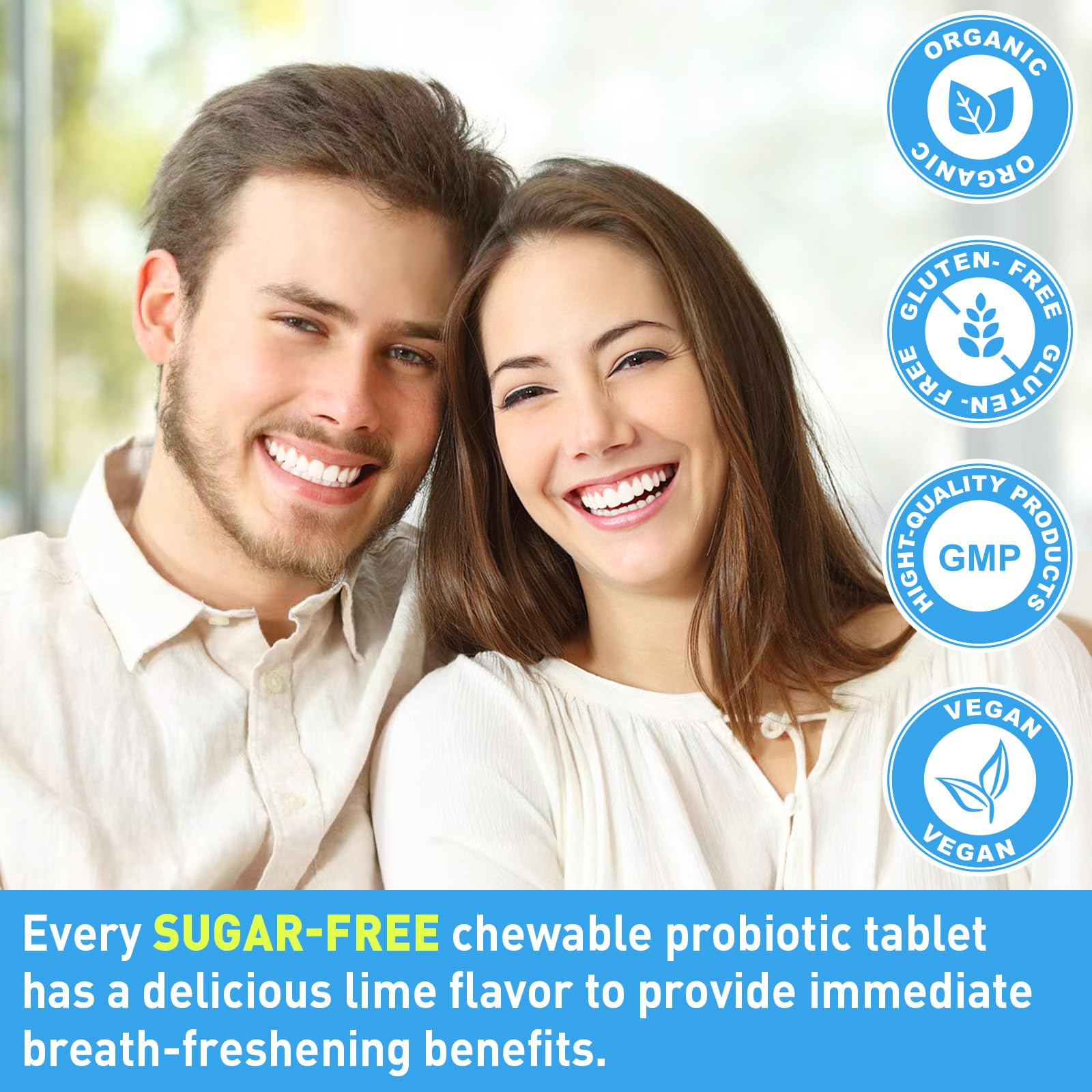 Oral Probiotics for Bad Breath – 11 Billion CFU, Fresh Breath, Teeth & Gums | 60 Lozenges