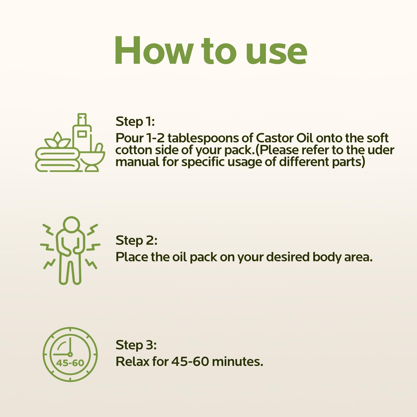 40 Pcs Castor Oil Pack Wrap – Organic Cold-Pressed Castor Oil, 8oz + Patches