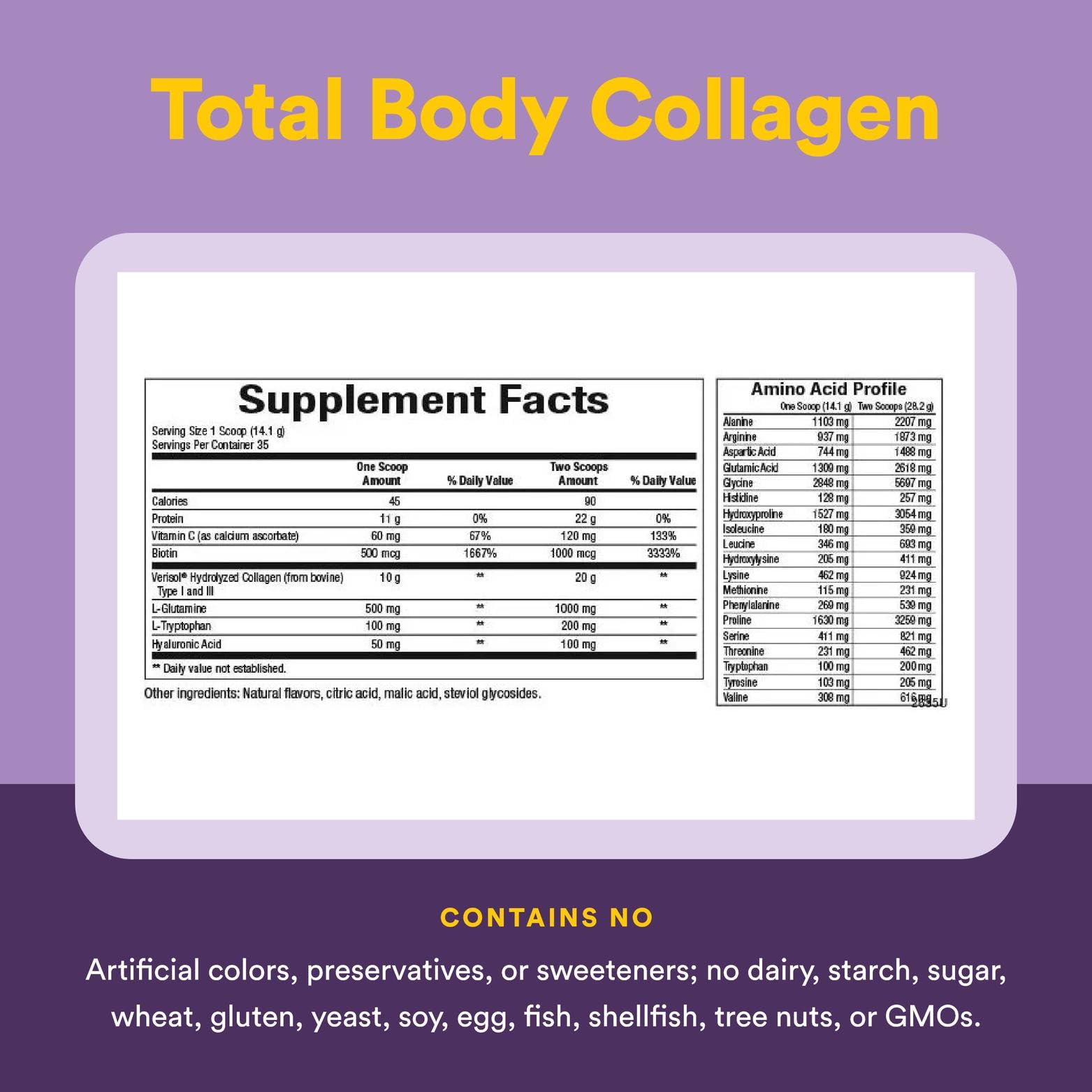 Natural Factors Total Body Collagen – Bioactive Collagen for Hair, Skin & Nails | 500 g