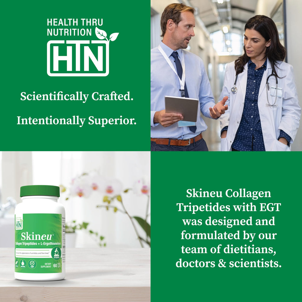 Skineu Collagen Tripeptide + L-Ergothioneine | Morikol Marine Collagen | Advanced Anti-Aging