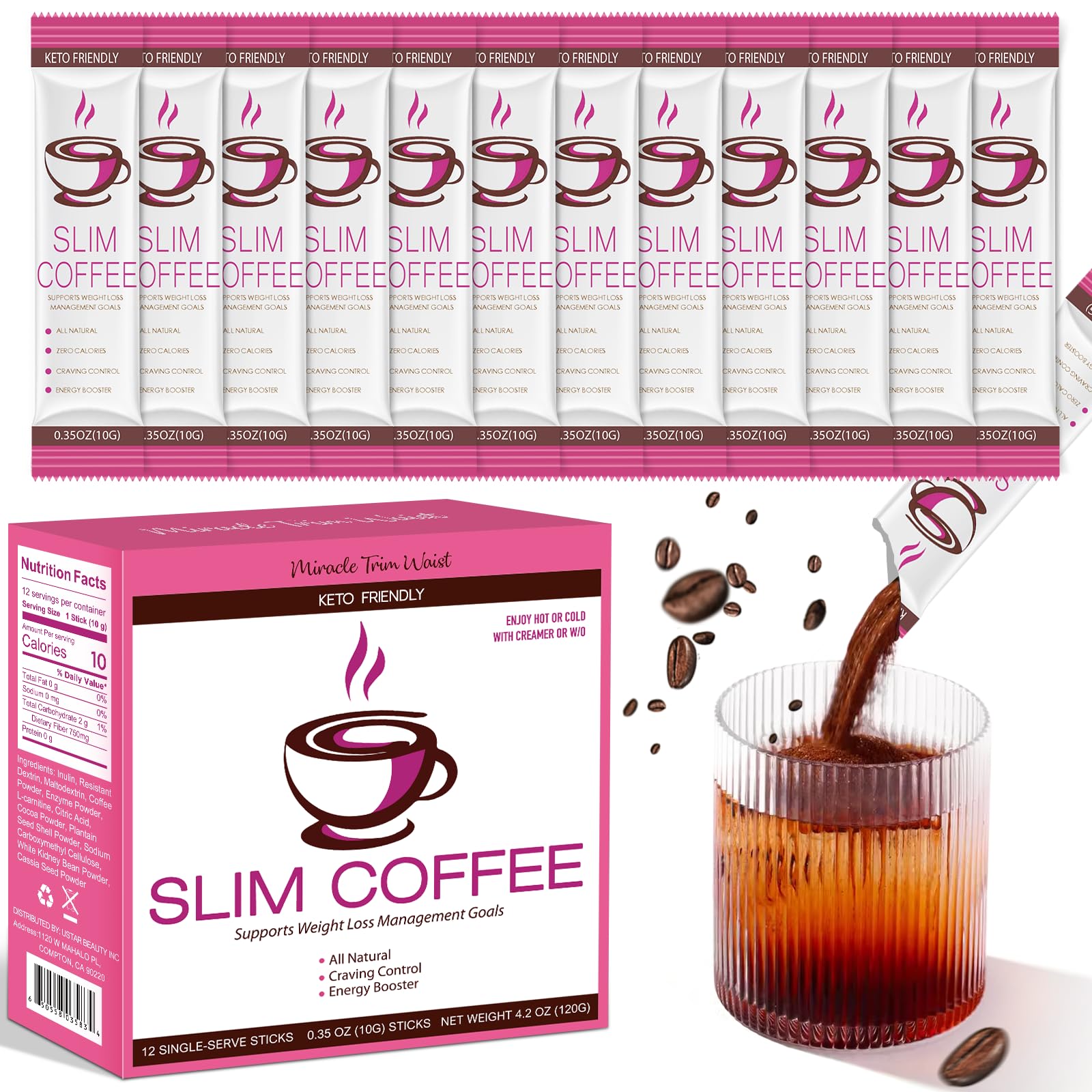 Skinny Coffee Green Bean Extract Powder | USTAR Slim Coffee, 12 Natural Blends, 120g
