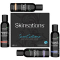 Skinsations Massage Oil Kit (Set of 4): Unscented, Vanilla, Cinnamon & Lavender - Travel Size