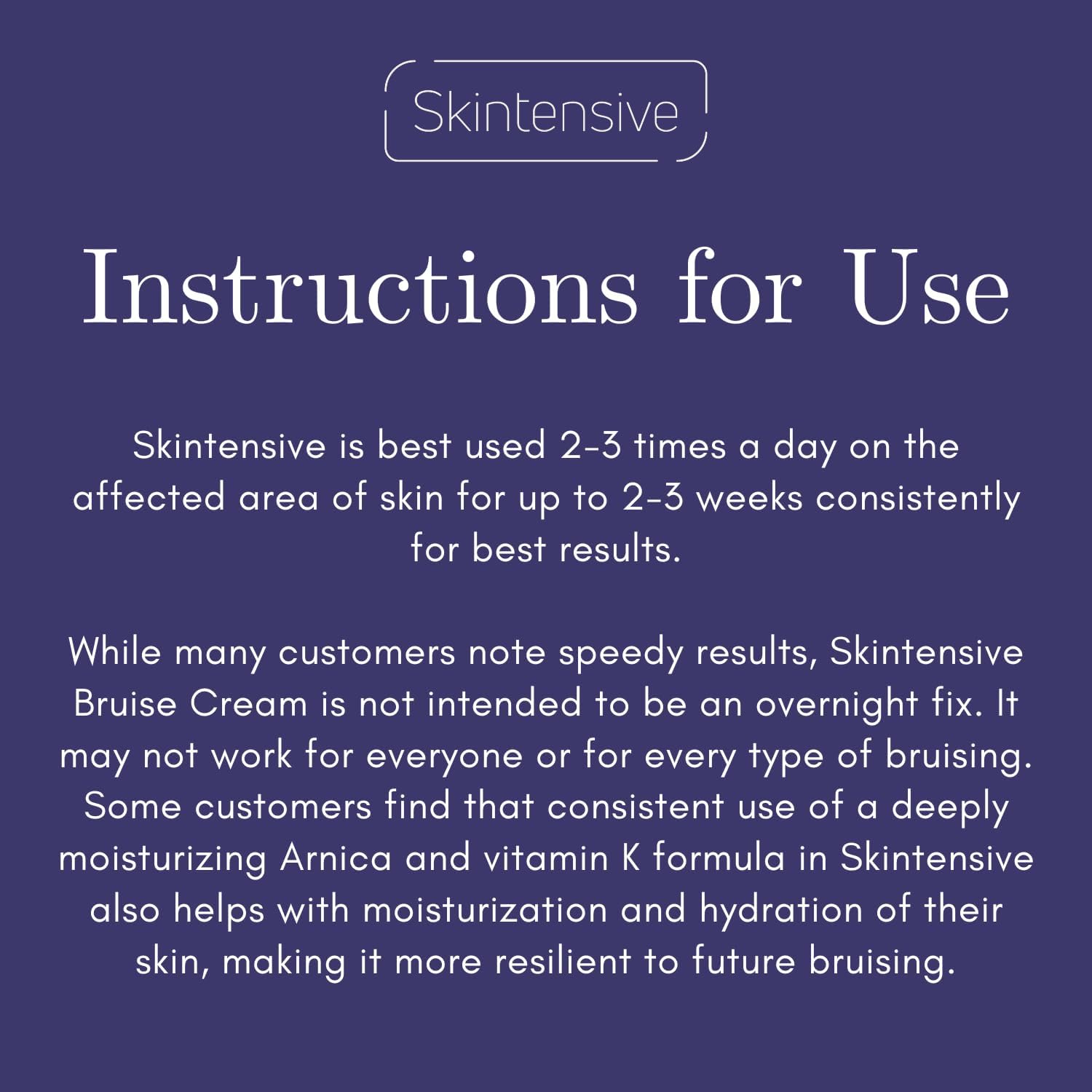 SKINTENSIVE Arnica Bruise Cream for Thin Skin – Moisturizing with Vitamins K, C & E (4 oz)