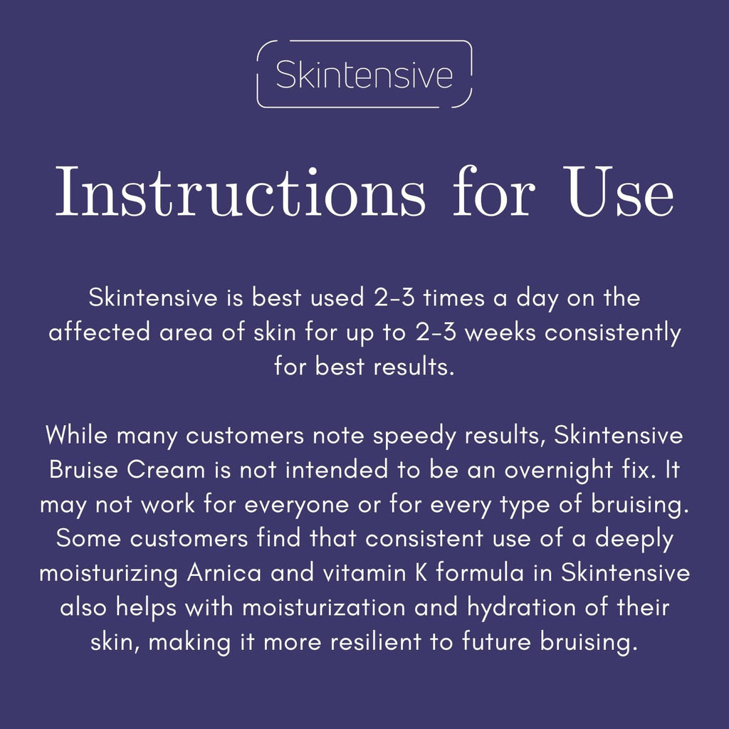 SKINTENSIVE Arnica Bruise Cream for Thin Skin – Moisturizing with Vitamins K, C & E (4 oz)