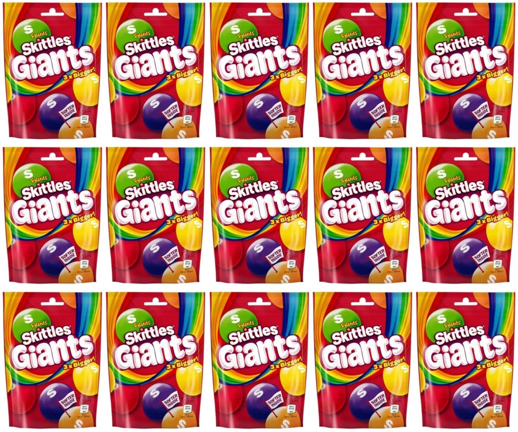 15 x Skittles Fruits Giants 132G