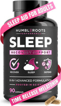 Sleep Aid for Adults - Extra-Strength Melatonin + Ashwagandha | 90 Capsules | HUMBLEROOTS SLEEP
