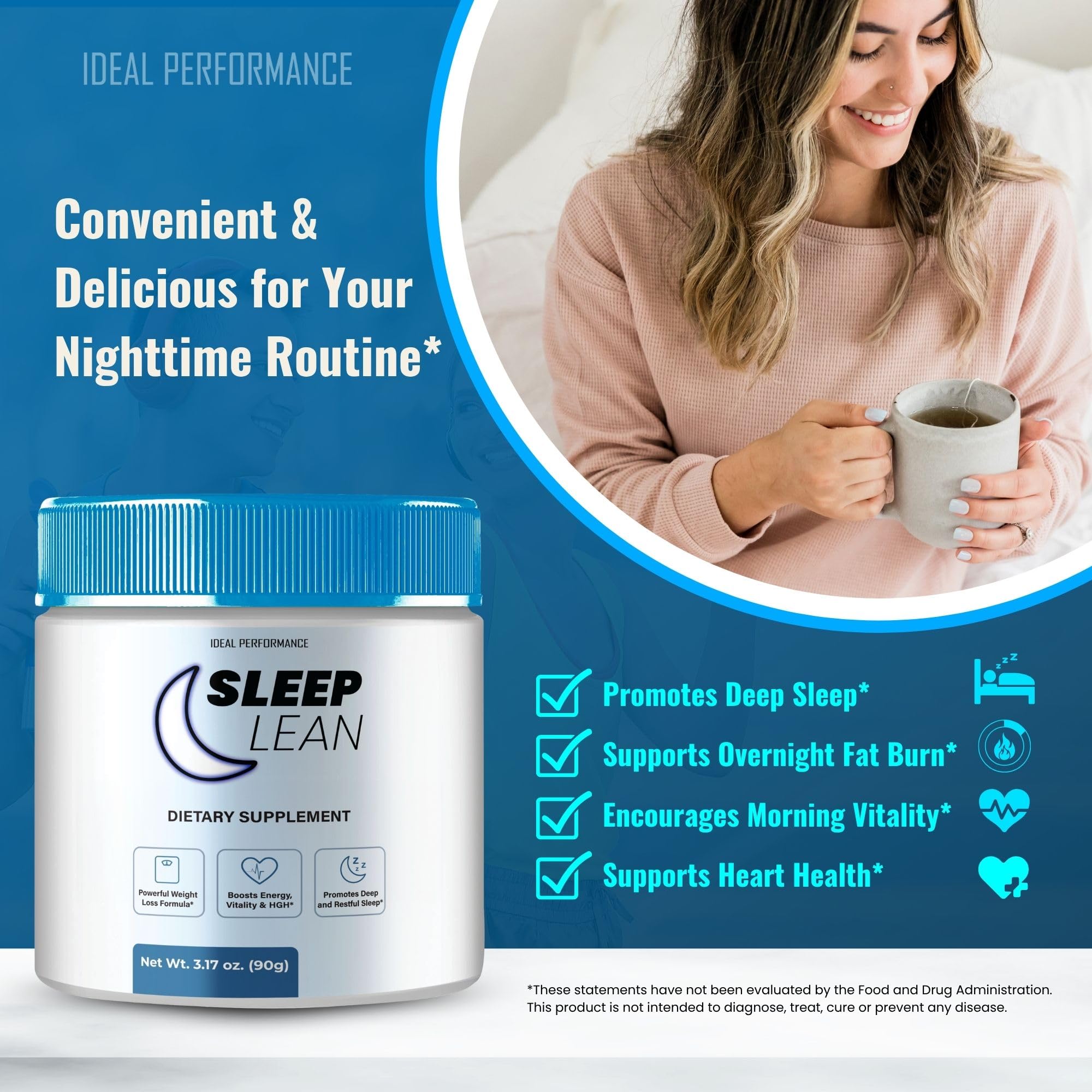 Sleep Lean Powder | Official SleepLean Health & Wellness Supplement - Maximum Strength (1 Pack)