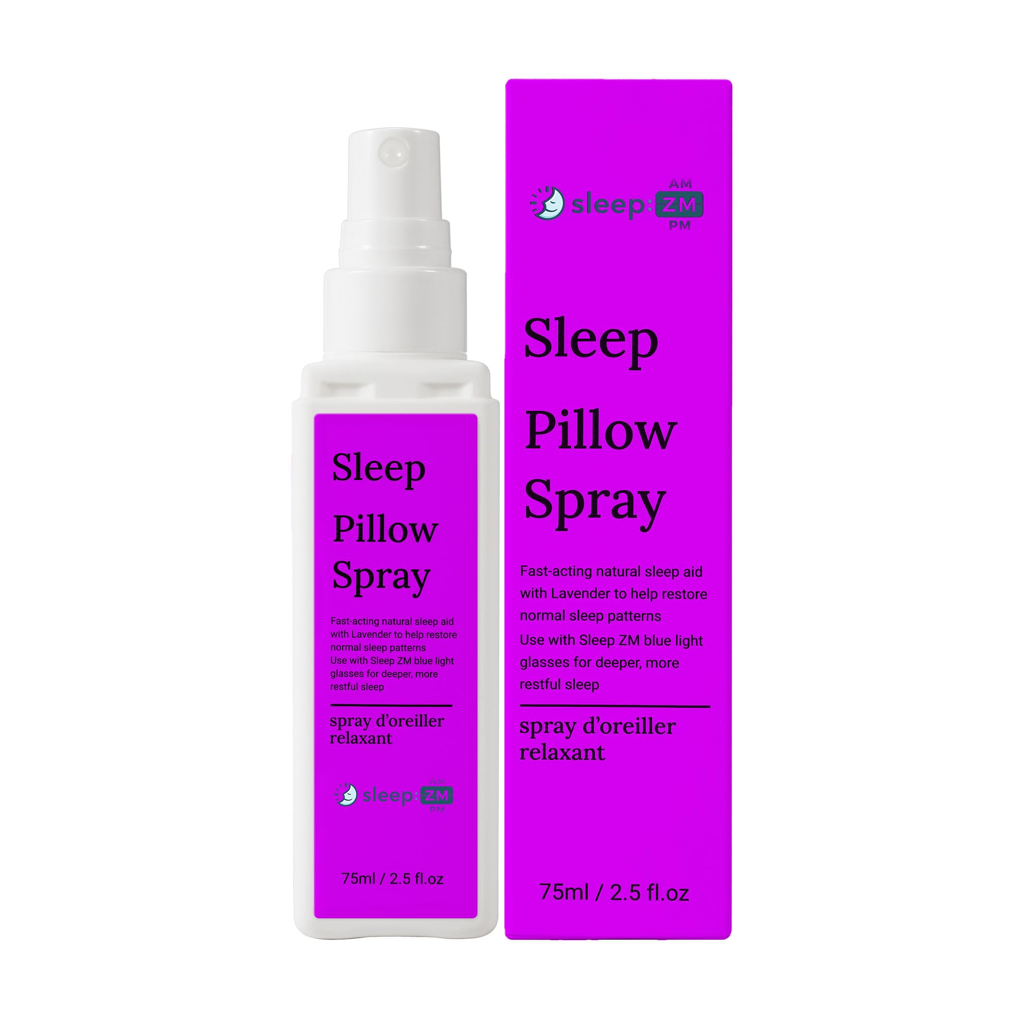 Sleep ZM Lavender Pillow Sleep Spray – Calming Aromatherapy for Deep Sleep (2.5 fl oz)