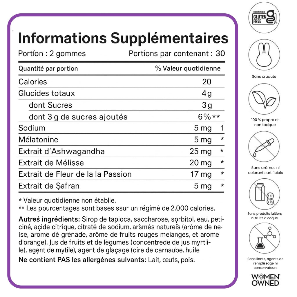 SLEEPtamin Melatonin Gummies 5mg | Chamomile & Ashwagandha for Relaxation | 60 Vegan Gummies
