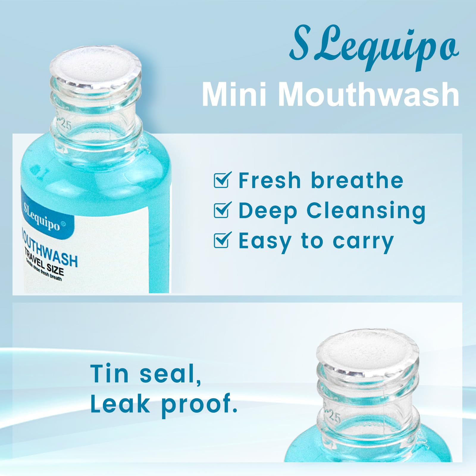 SLequipo Travel Size Mouthwash – Mint 1.2oz/35ml Bulk Pack (10 Bottles)