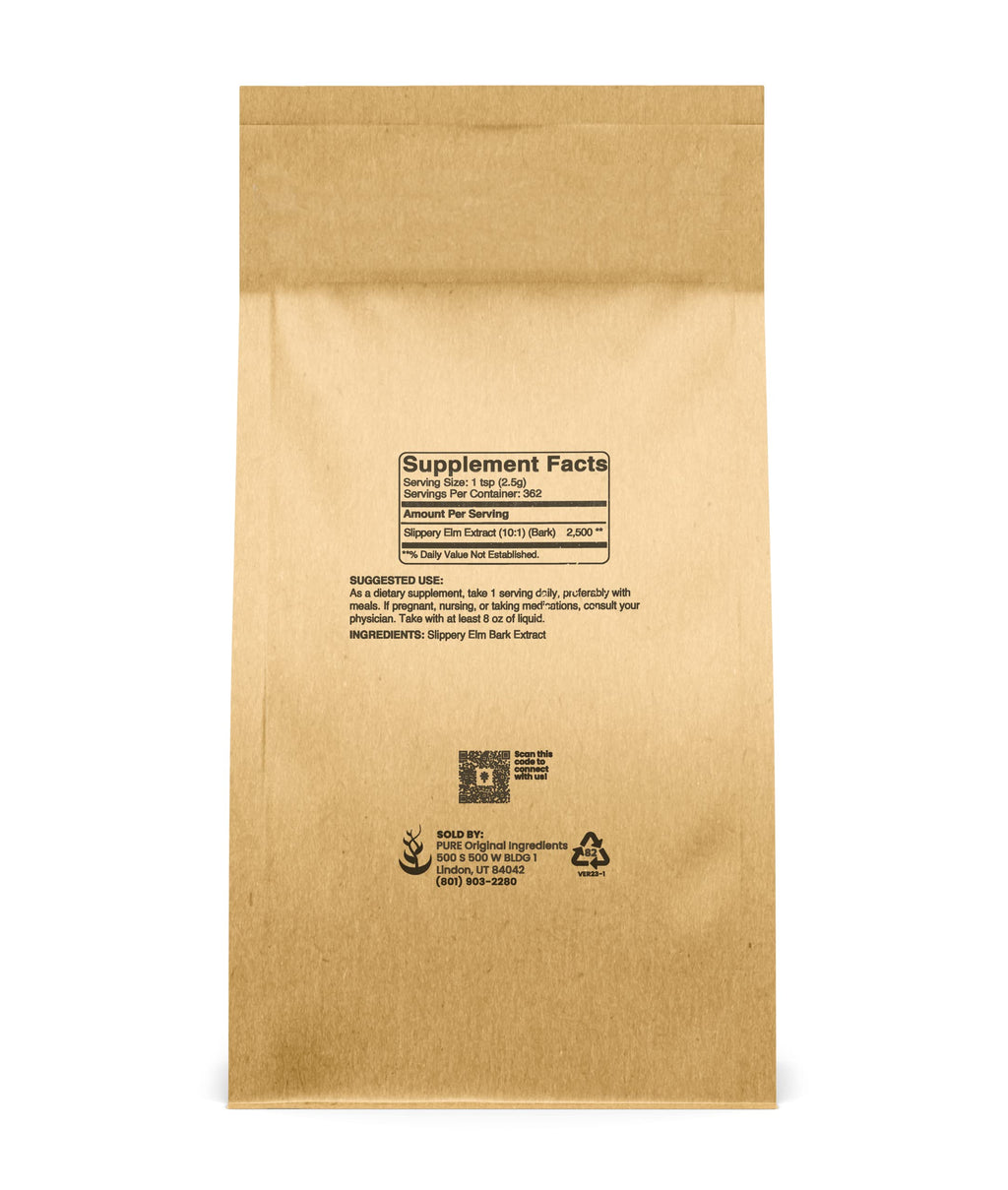Slippery Elm Bark Powder (2lb) – Pure Original Ingredients | Pure & Natural, Vegan, Gluten-Free