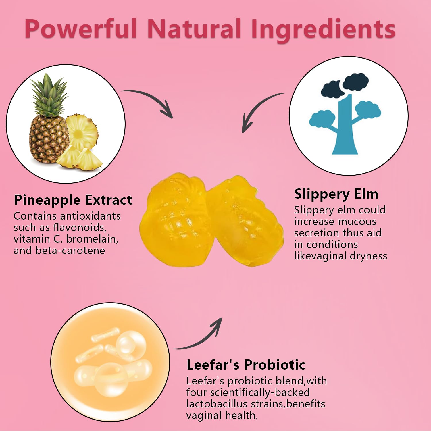 Her Juicy Premium Feminine Probiotics Gummies for Women – Pineapple Flavor, Vegan & Gluten Free | 1 Pack