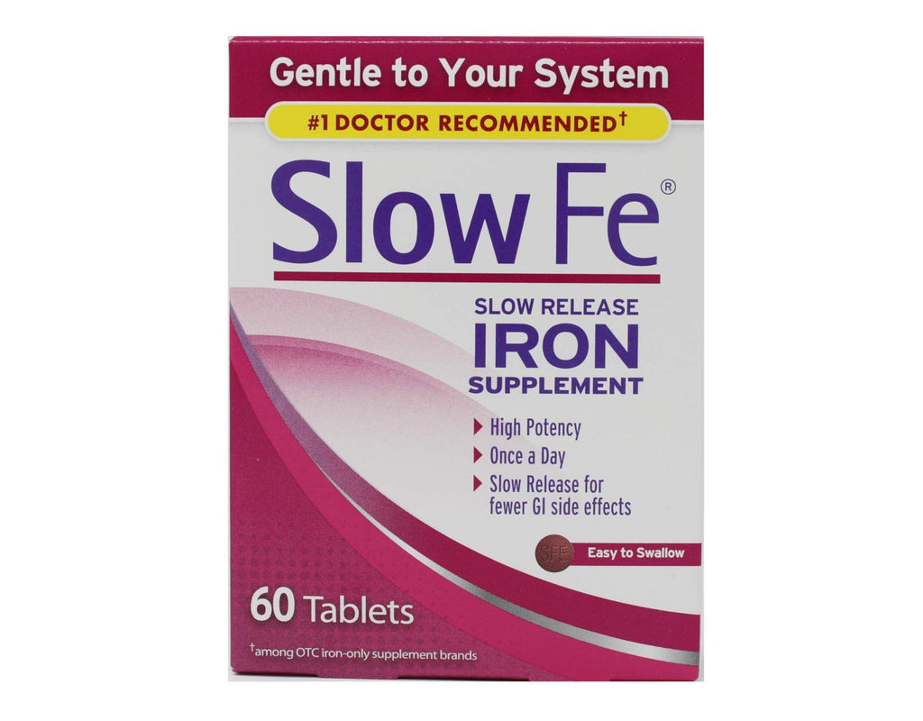 Slow Fe High Potency Iron 45 mg, Slow Release – 60 Tablets (Pack of 2) | Iron Supplement