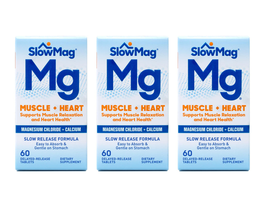 Slow-Mag Magnesium Chloride and Calcium, 60 Tablets Each (Value Pack of 3)