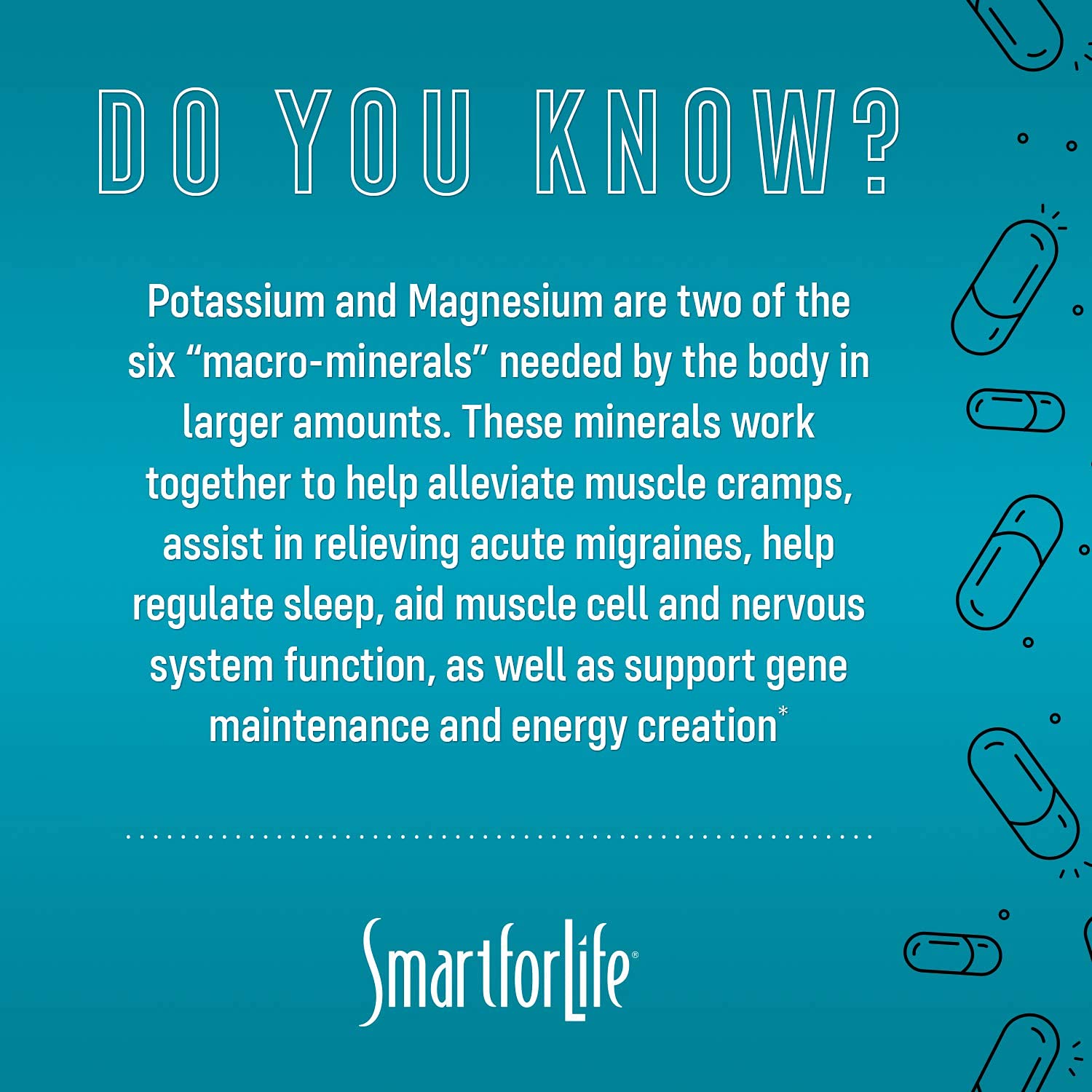 SMART FOR LIFE Potassium Magnesium Supplement – 30 Vegan Capsules | High-Absorption Mineral Complex