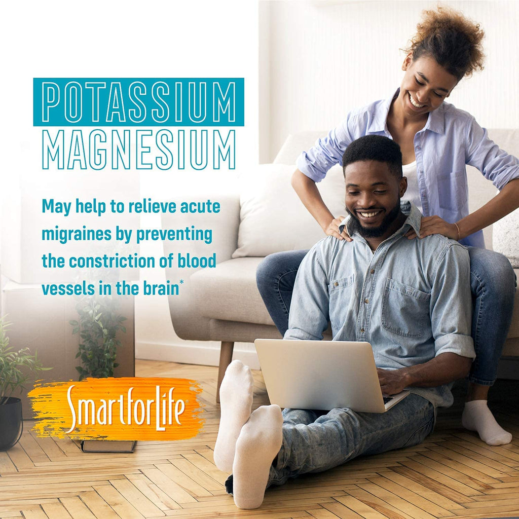 SMART FOR LIFE Potassium Magnesium Supplement | High-Absorption Magnesium Complex | 60 Vegan Capsules