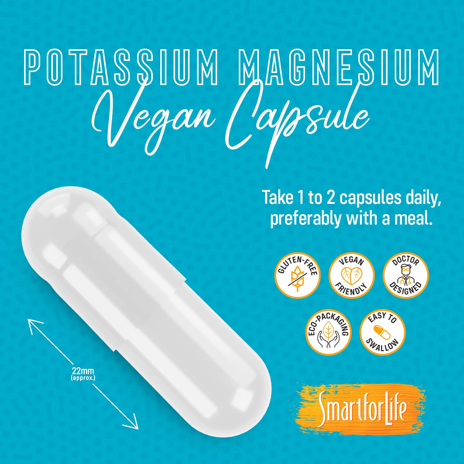SMART FOR LIFE Potassium Magnesium - 90 Vegan Capsules | High-Absorption Mineral Complex & Muscle Support