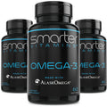 SmarterVitamins Omega-3 3-Pack: Berry Flavor Burpless Softgels, 2000mg DHA EPA (AlaskOmega)